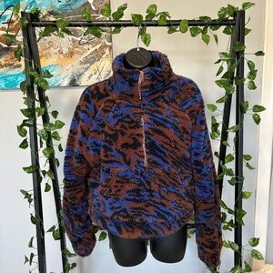 lululemon athletica Blue and Brown Fleece Hoodie